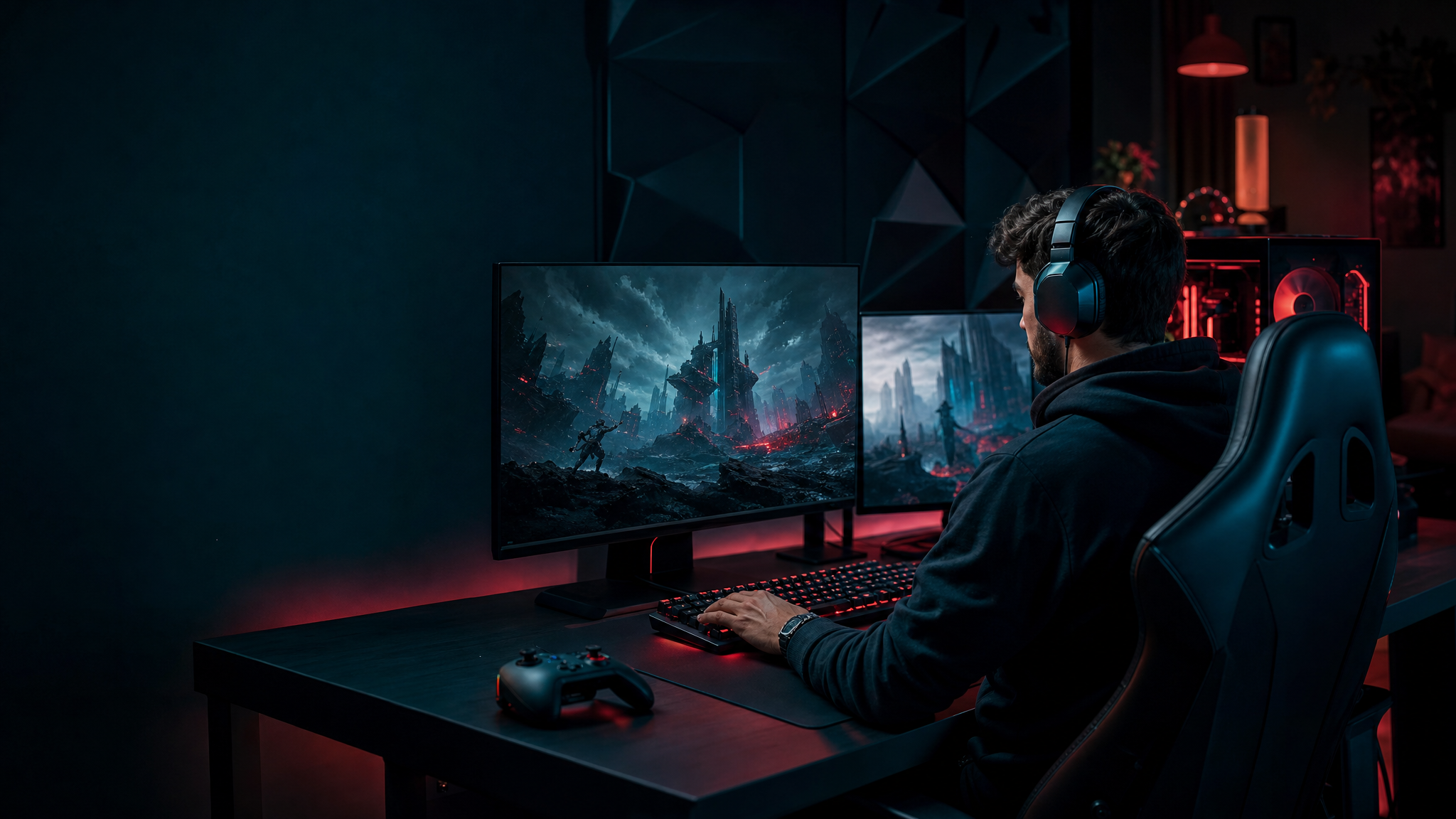 Joueur dans une station de jeu professionnelle — harlwoods.com